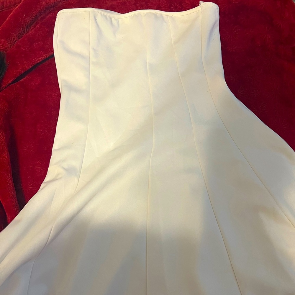 Papaya , off white , strapless dress, sz L